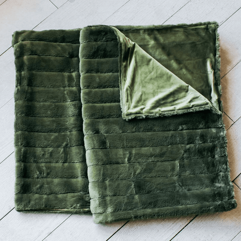 Ribbed Throw, 170 x 160cm, Olive