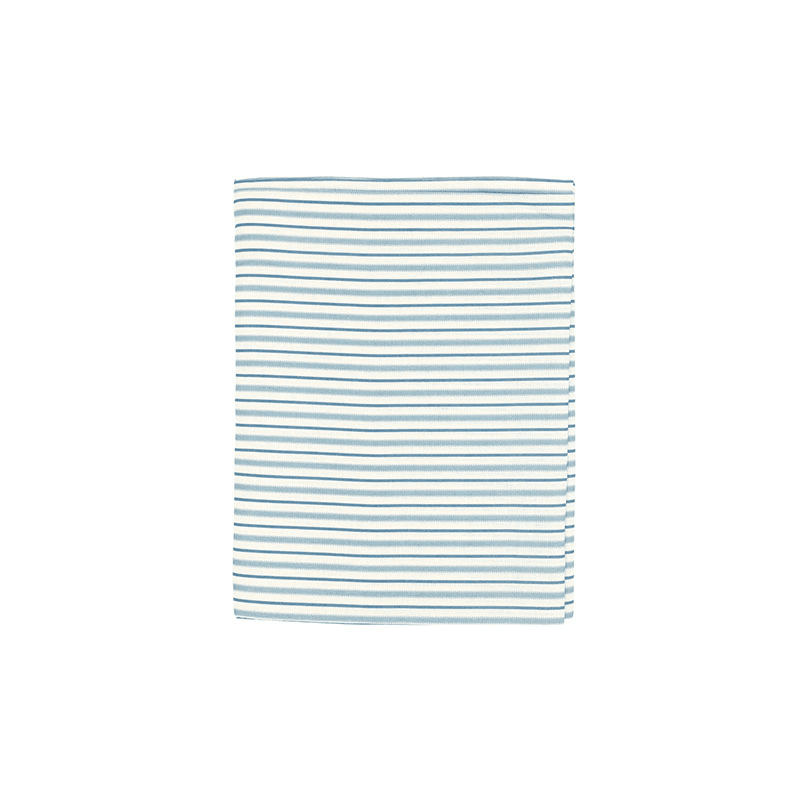 Victoria Striped Linen Tablecloth, 180 x 330cm, Chalk Blue