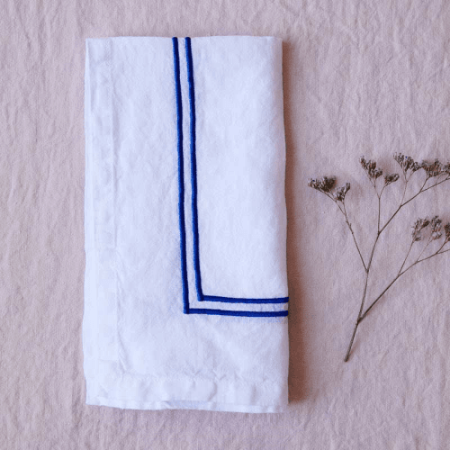 Image showing the Set of Four Linen Napkins, 50 x 50cm, White product.
