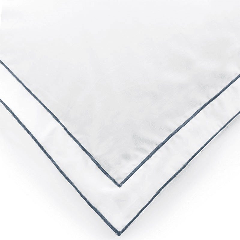 Frame Two Corded Pair of Oxford Pillowcases, Standard, Steel Blue