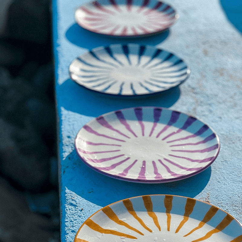 Wave Set of 4 Dinner Plates, D26cm, Multi