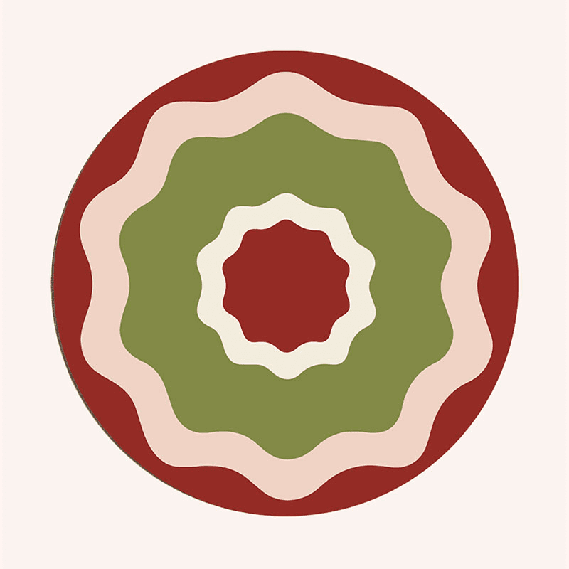Rhubarb Ripple Set of 6 Placemats, D29cm, Multi