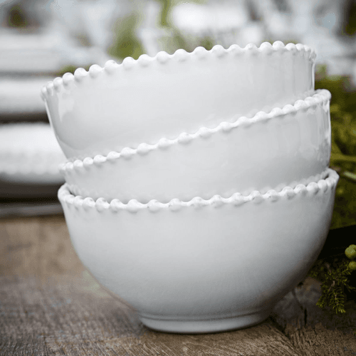 Image showing the Pearl Set of 6 cereal bowls, 16cm, white product.