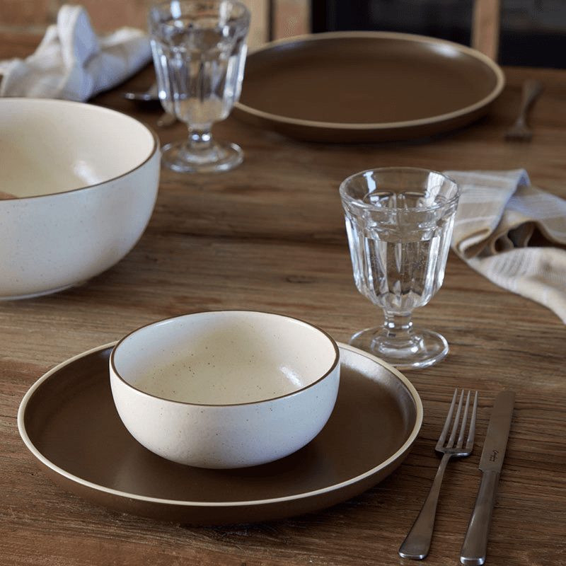 Monterosa Serving Bowl, D25cm, Cream Cocoa