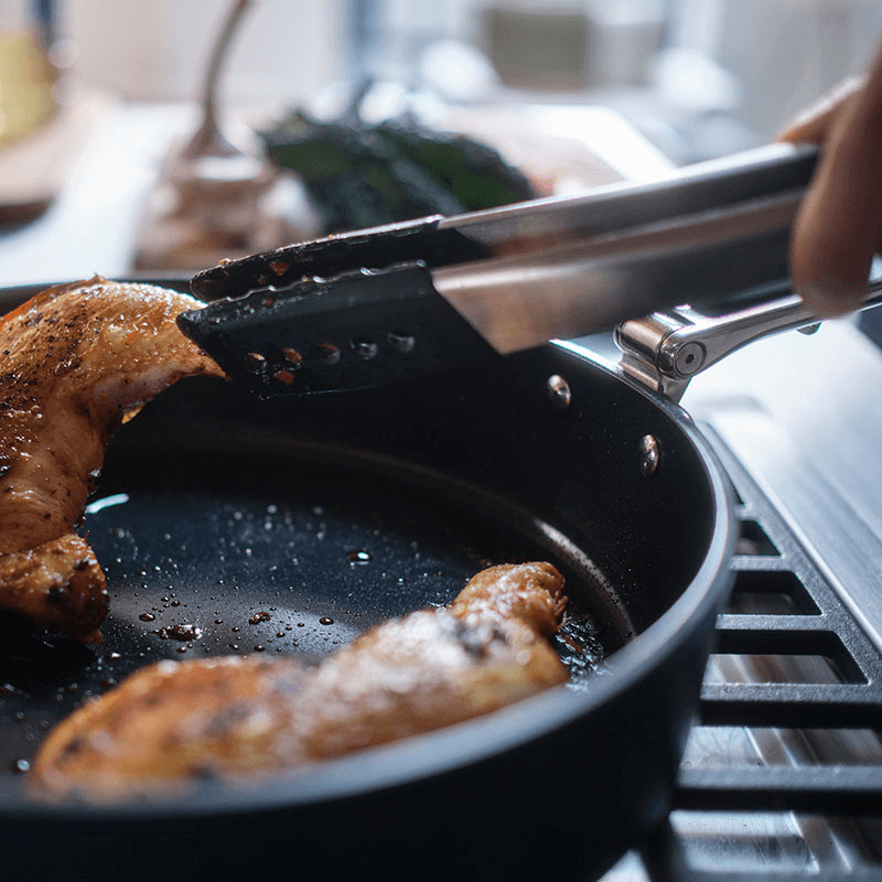 Space Folding Ceramic Non-Stick Saute Pan & Lid, 28cm, Midnight Blue