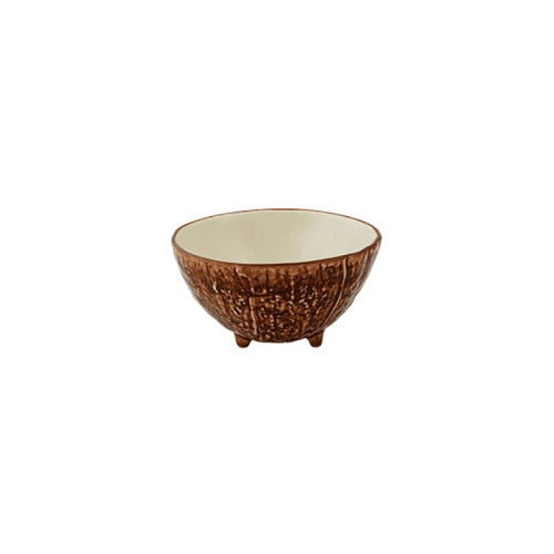 Image showing the Tropical Fruits Coconut Bowl, D14cm, Brown/White product.