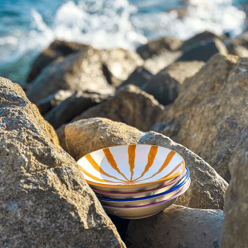 Wave Set of 4 Pasta Bowls, D21cm, Multi