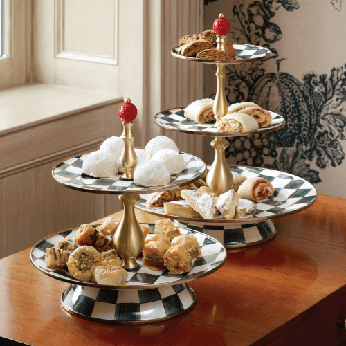 Image showing the Courtly Check 2 tier sweet stand, 26 x 28cm, Enamel product.