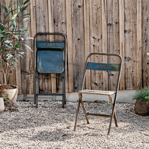 Image showing the Ishan Folding Chair, Reclaimed Metal product.