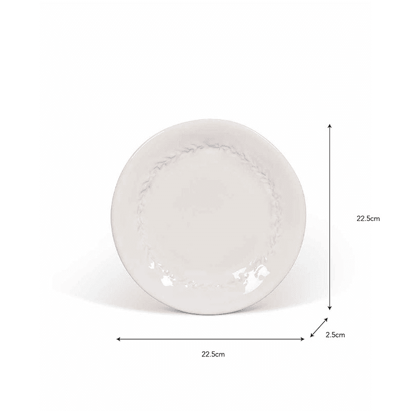 Overton Set of 4 Side Plates, D22.5cm, White