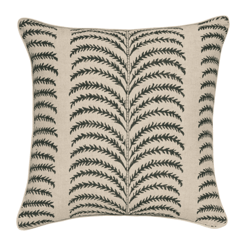 Image showing the Areca Cushion Cover, 56cm x 56cm, Midnight Green product.