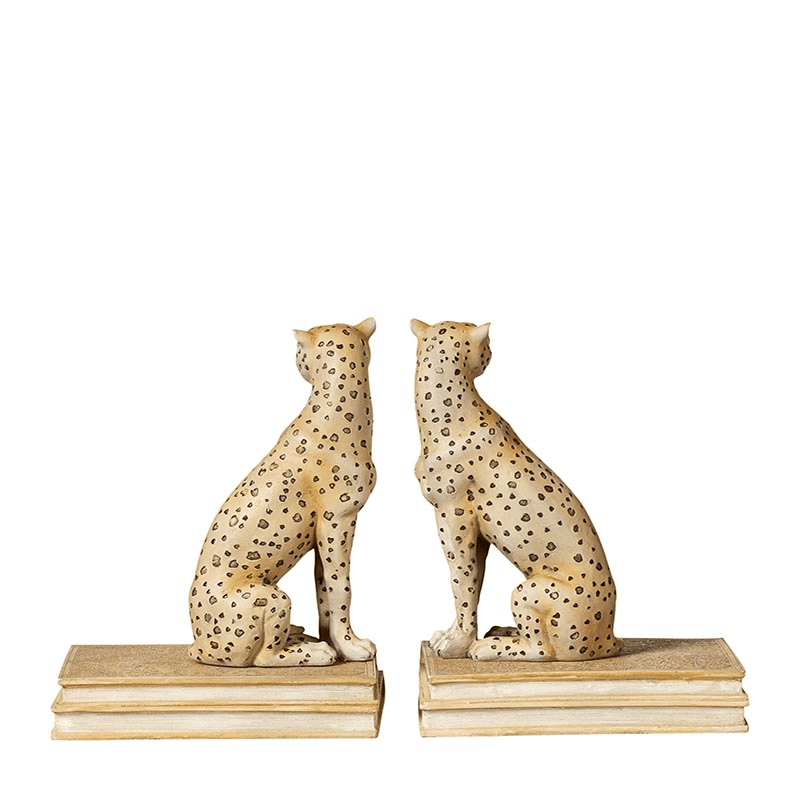 Bookends, Lakadema, Leopard, Dappled Cream, 21cm