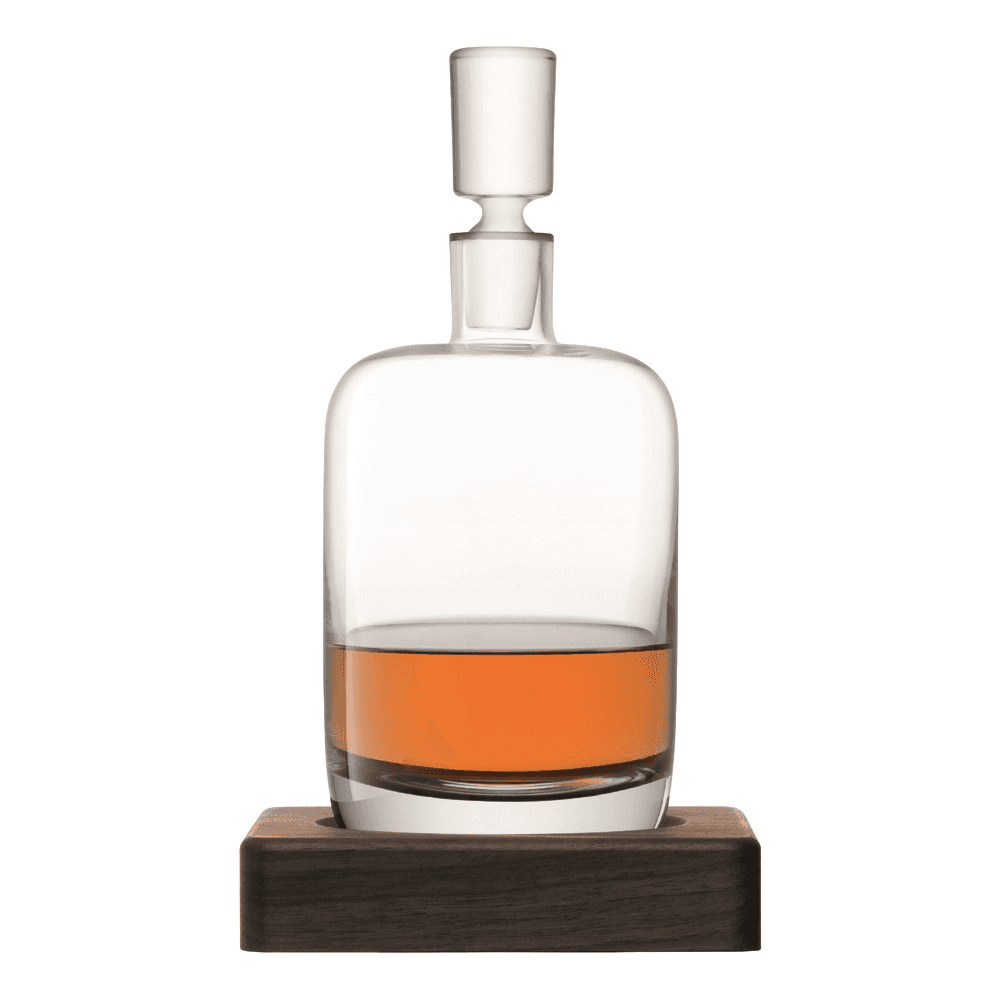 Whisky Renfrew decanter with walnut base, 1.1 litre, clear