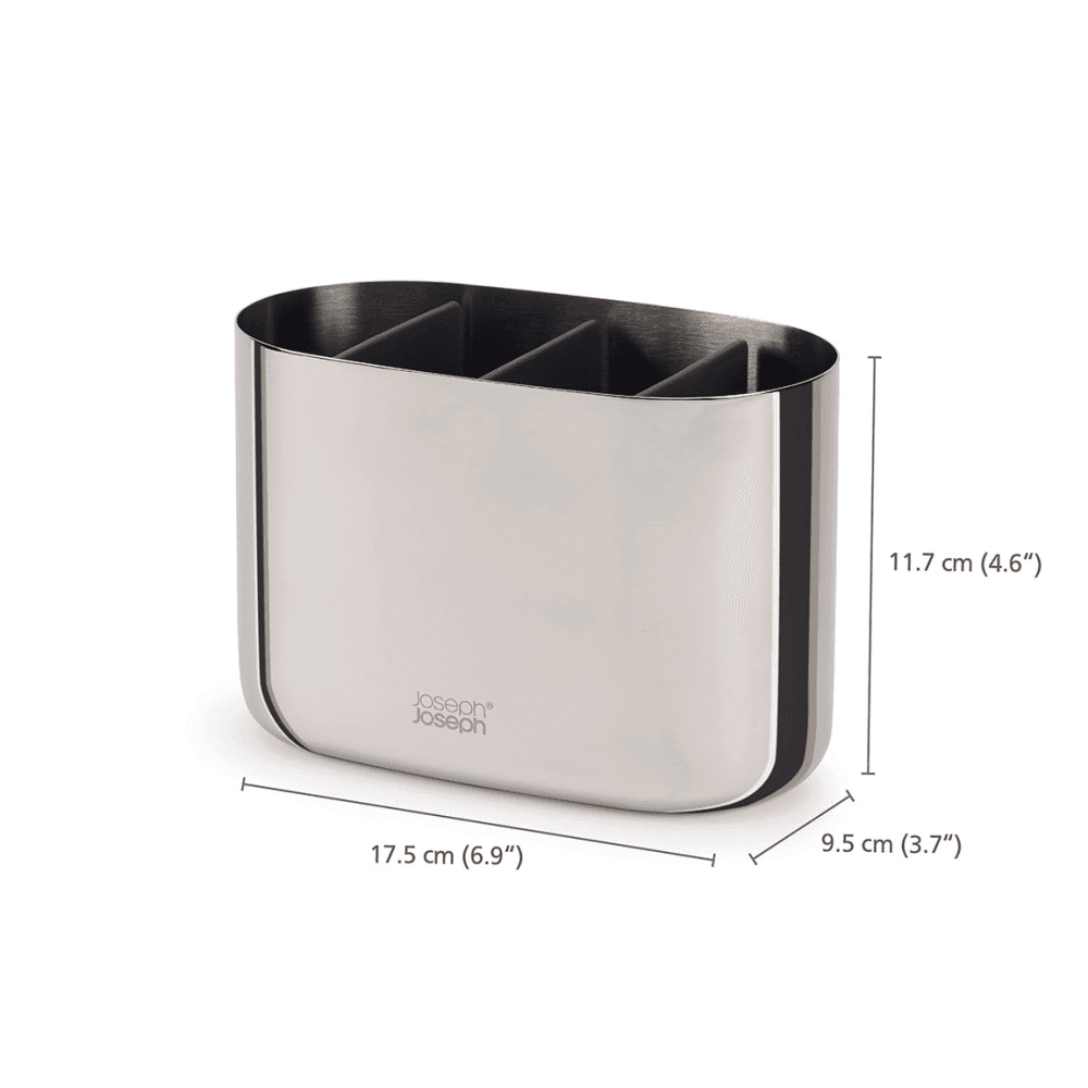 EasyStore Luxe Toothbrush Caddy, Stainless Steel