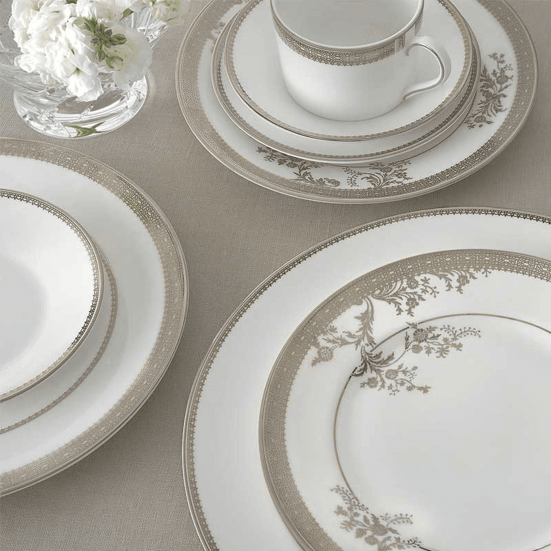 Lace 12 Piece Dinnerware Set, Gold