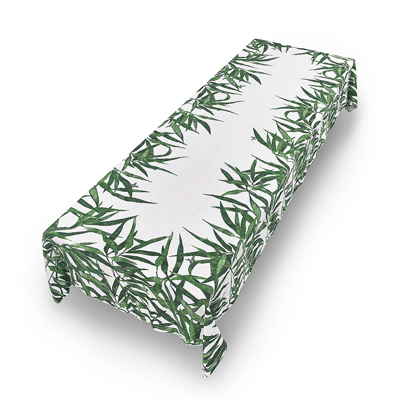 Les Palmiers Leaf Tablecloth, 300cm x 165cm, Green