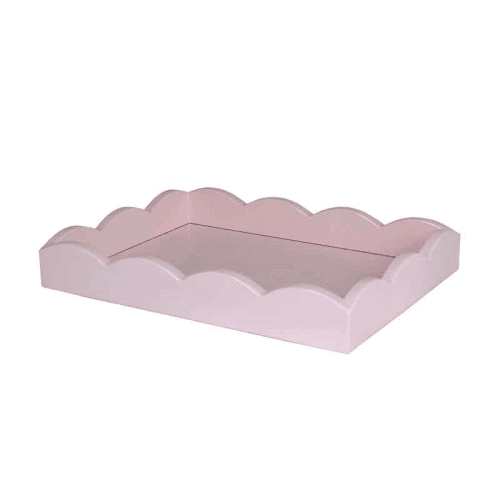 Image showing the Lacquered Scallop Tray 28 x 20cm, Pale Pink product.