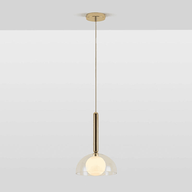 Dome Pendant Light, H213cm, Clear