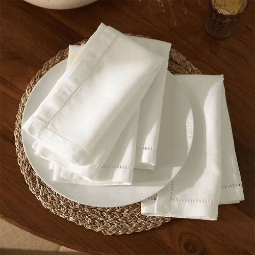 Image showing the Luca Set of 4 Jour Work Napkins, 45 x 45cm, White product.