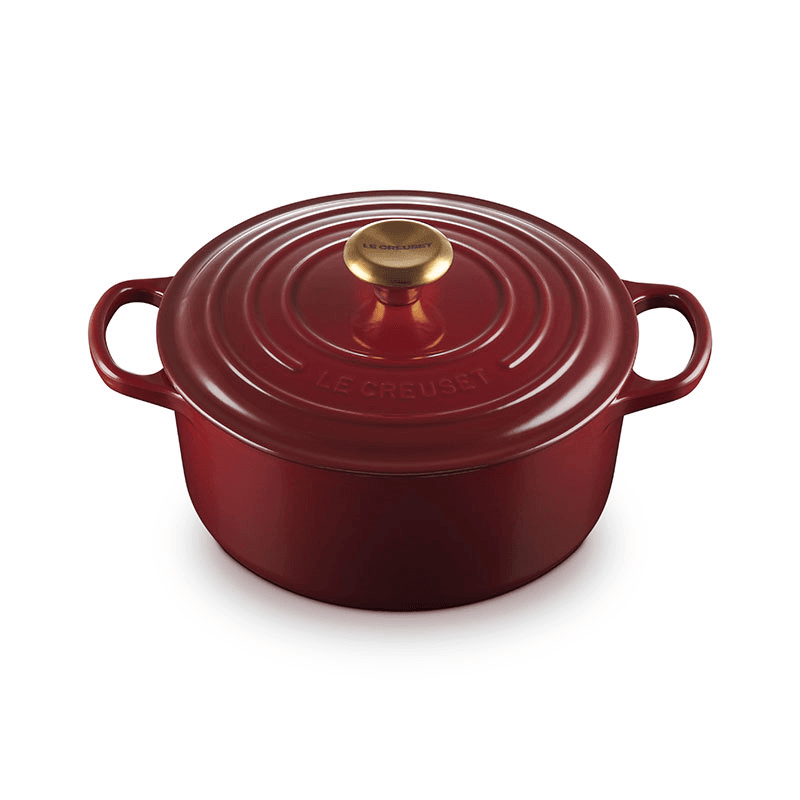 Signature Cast Iron Round Casserole, 24cm, Garnet