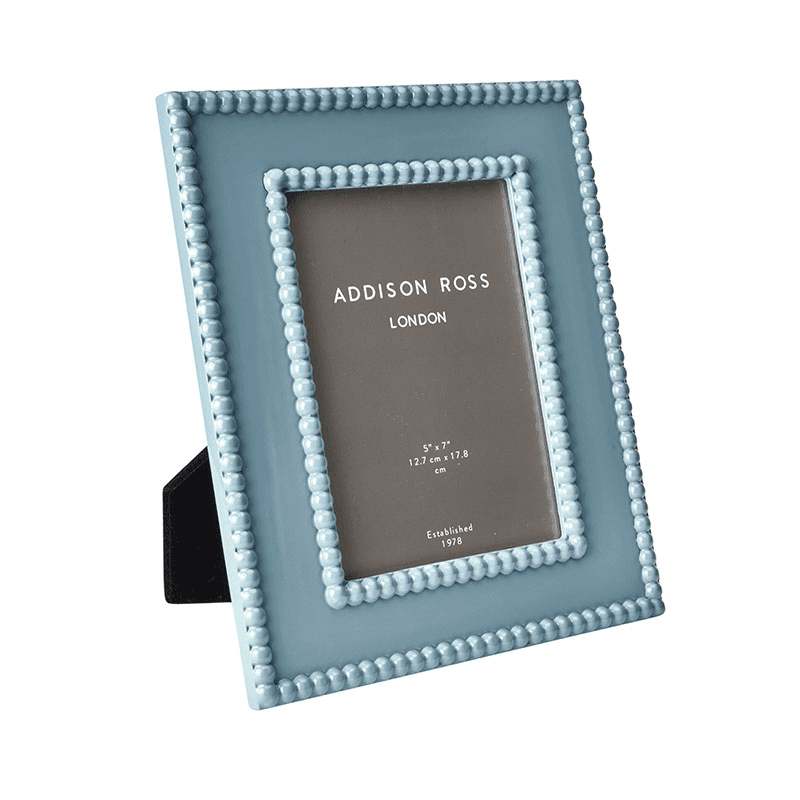 Lacquer Bobbin Photo Frame, 5 x 7", Chamrbray Blue