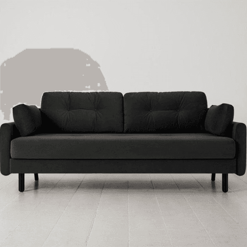 Image showing the Model 04 3 Seater Velvet Sofa, Charcoal product.