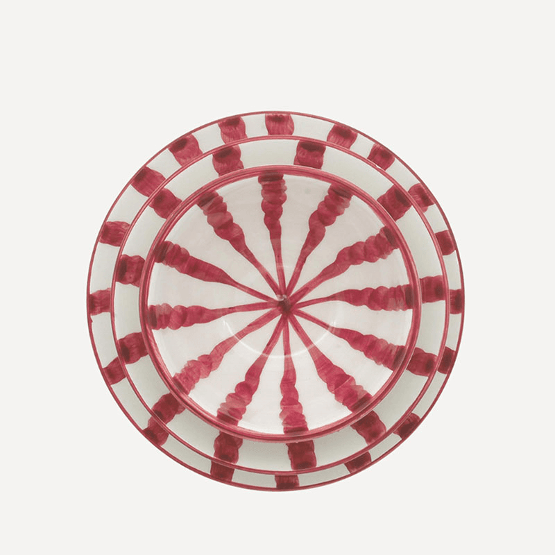 Wave 3 Piece Dinner Set, Grenadine