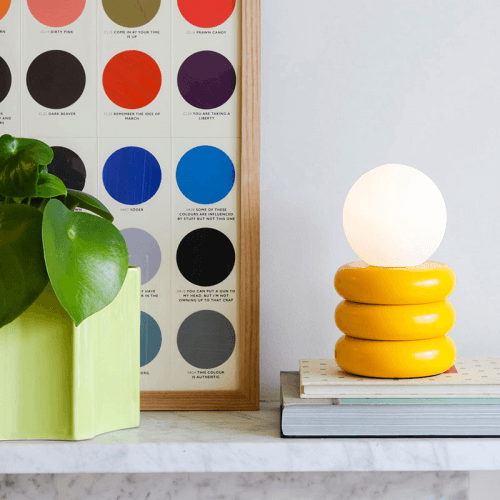 Image showing the Tube Cordless Table Lamp, H20cm, Yellow product.
