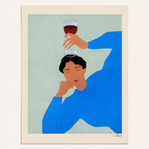 Image showing the Carla Llanos Copa De Vino Print, 40 x 50cm, Multi product.