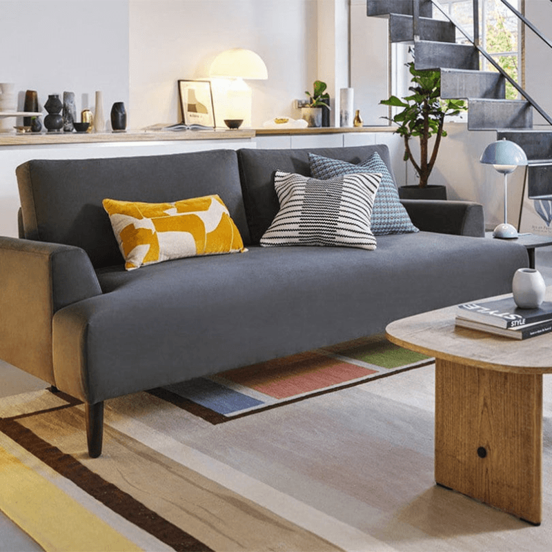 Model 05 3 Seater Velvet Sofa, Charcoal
