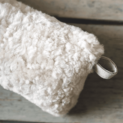 Image showing the Sheepskin Draught Excluder, 90 x 15cm, Oatmeal product.