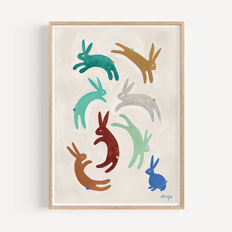 Rabbits Print, A3, Multi