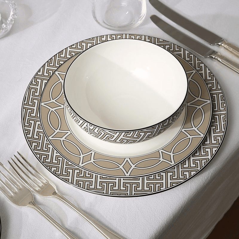 Loop Set of 2 Dinner Plate, D26cm, Truffle
