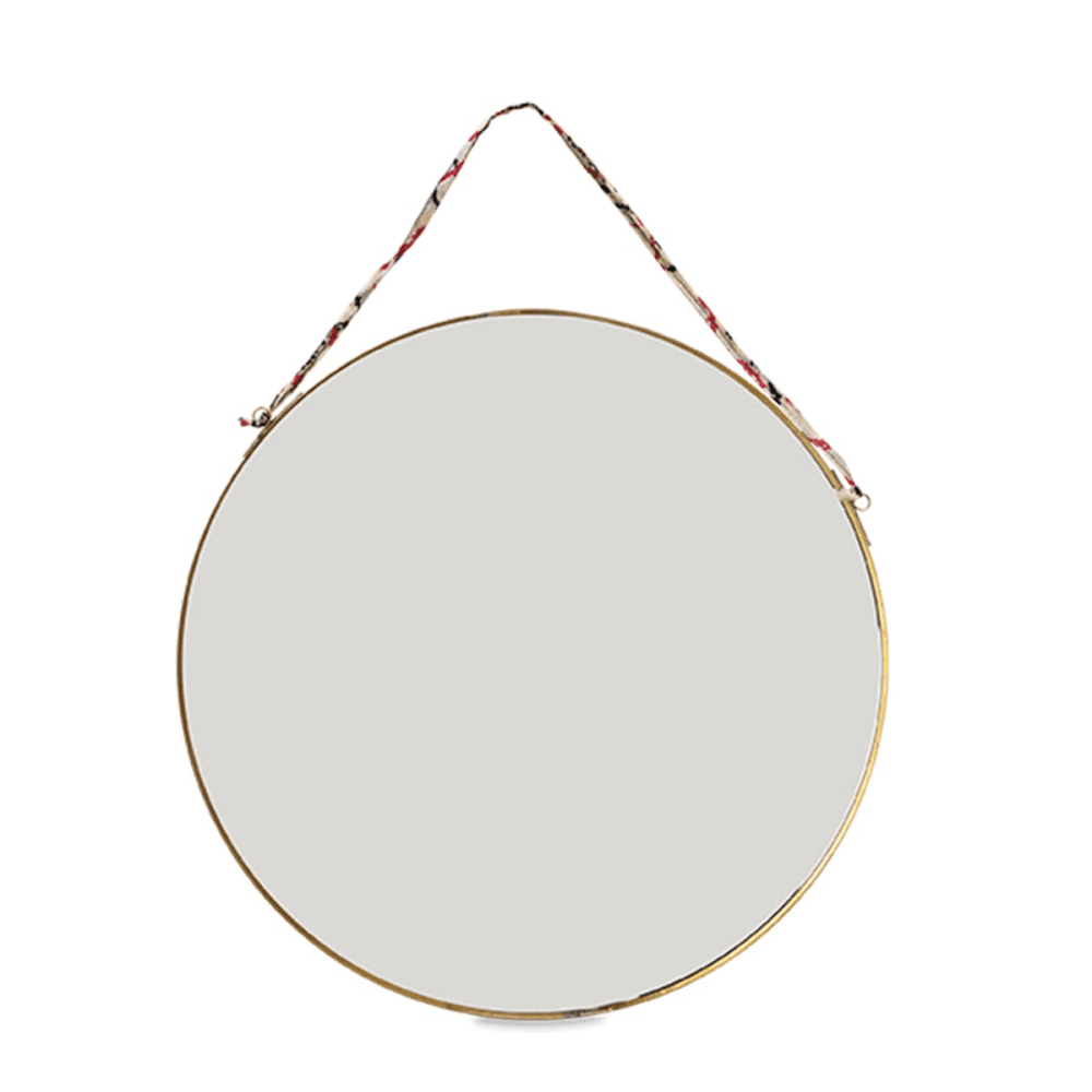 Kiko Round Mirror, D38cm, Antique Brass