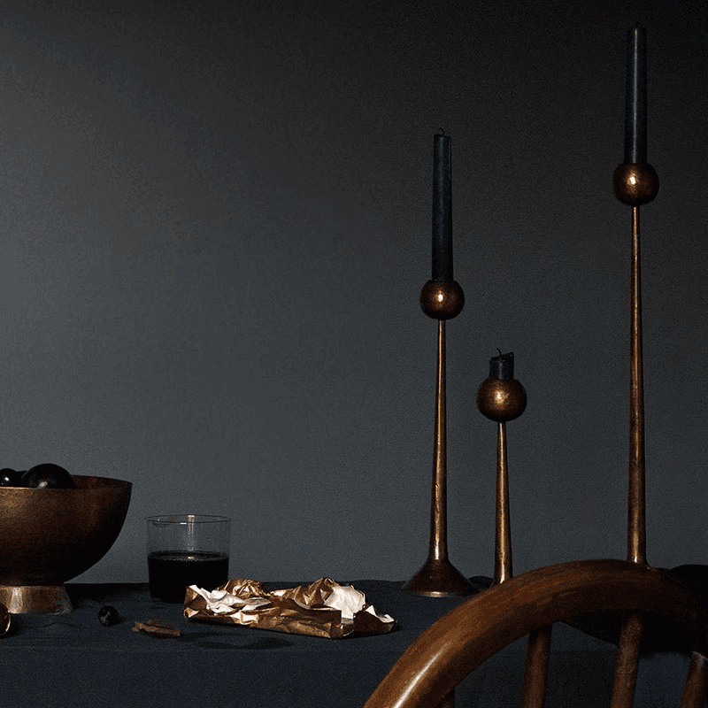 Irrawaddy Candle Stick, H31cm, Brass
