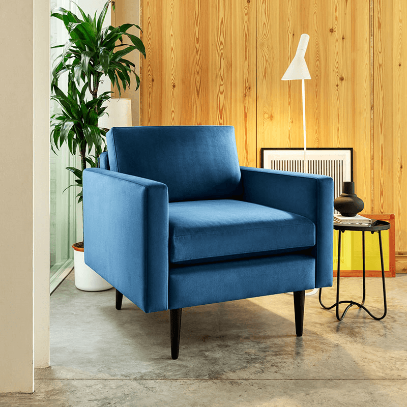 Model 01 Velvet Armchair, Teal