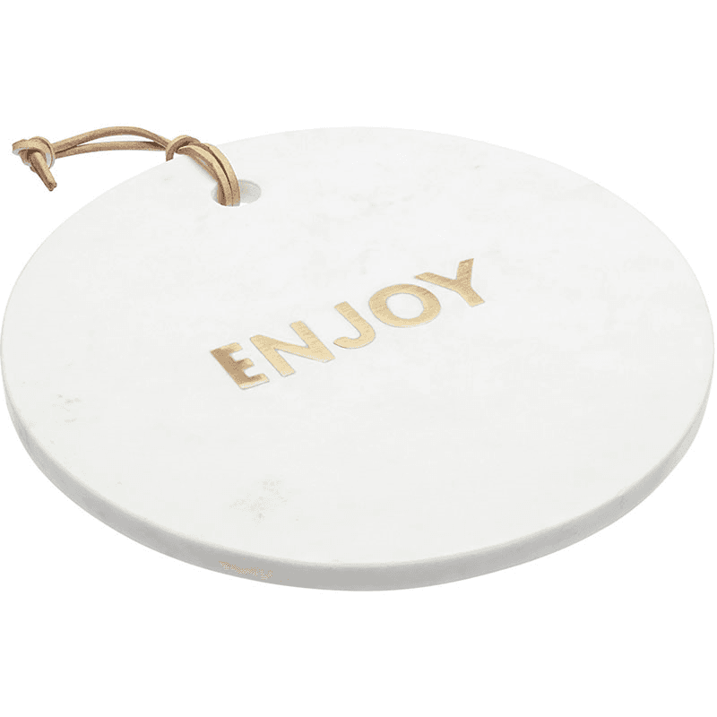 Round marble cheese board, D26 x H2cm, White