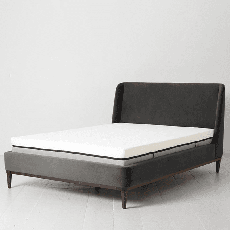 Bed 02 Velvet Double Frame, Charcoal