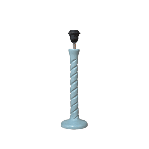 Image showing the Twisted Wooden Table Lamp, H35cm, Light Blue product.