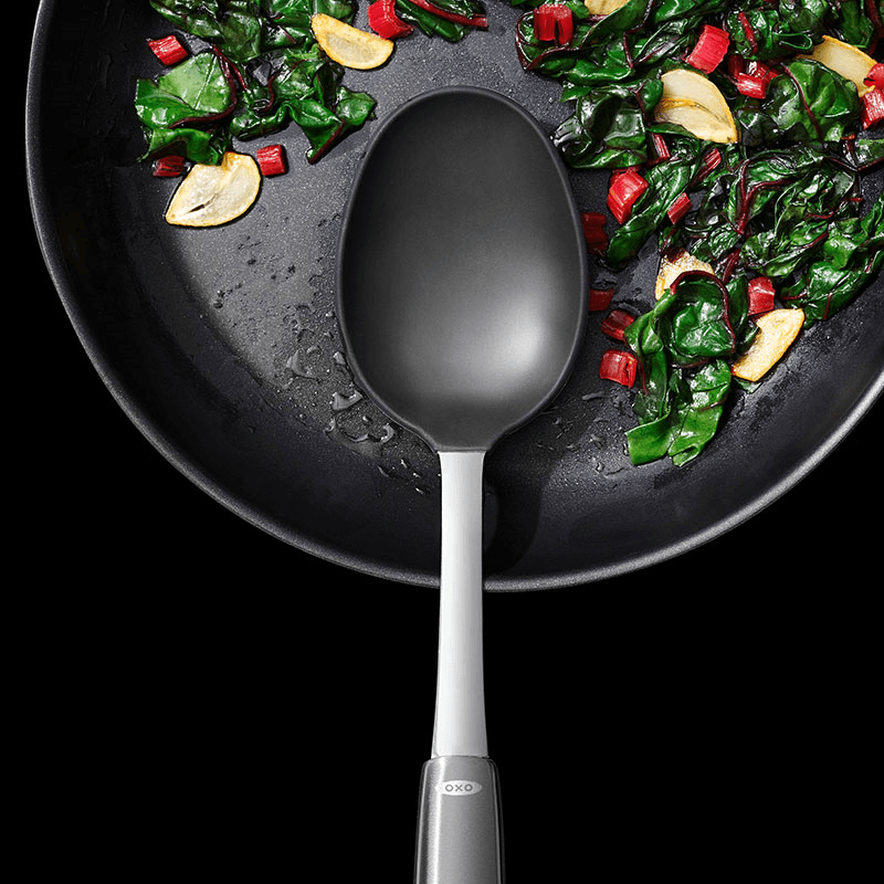 Silicone Cooking Spoon, Stainless Steel