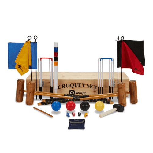 Image showing the Pro 4 Player Croquet Set with Wooden Box product.