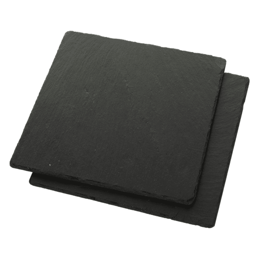 Pair of square tablemats, 25cm, Slate