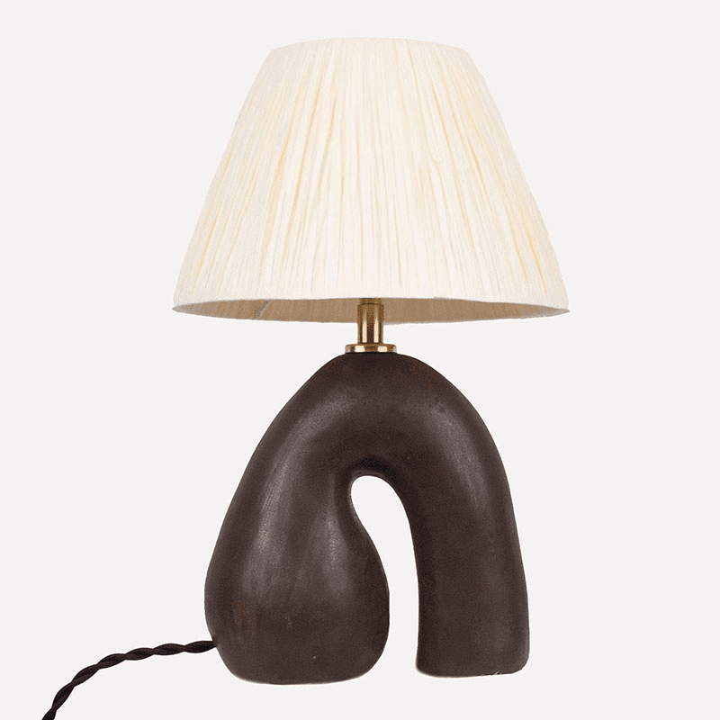 Hannah Simpson Studio 'Opposee' Table Lamp, H33cm, Satin Brown