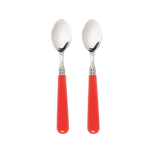 Image showing the Set of 2 Teaspoons, Classic Red product.