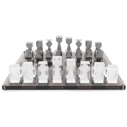 Image showing the Acrylic Chess Set, 44 x 44cm, Grey product.