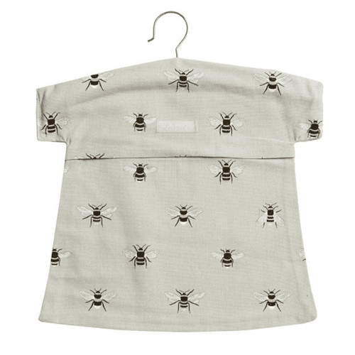 Bees Peg bag, 30 x 30cm, grey
