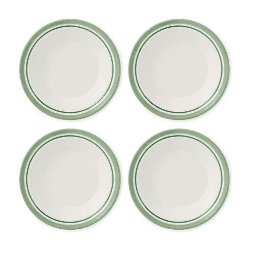 Image showing the Potter's Stripe Set of 4 Soup Plates, D21cm, Green product.