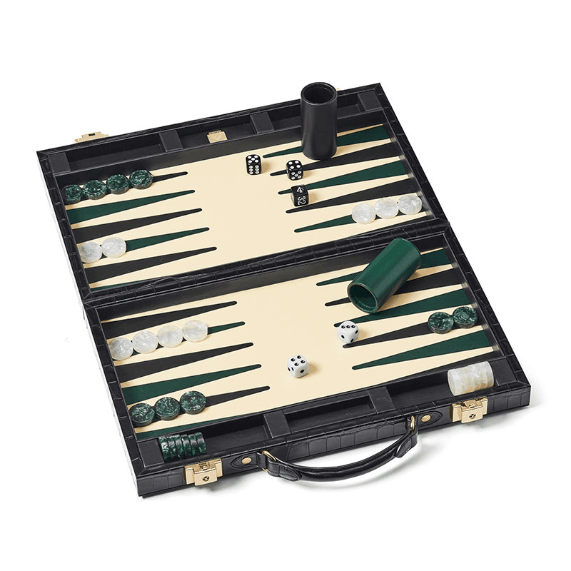 Backgammon Set, L38 x W23cm, Black Croc