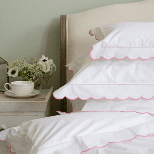 Image showing the Scallop Standard Pillowcase, Pink product.