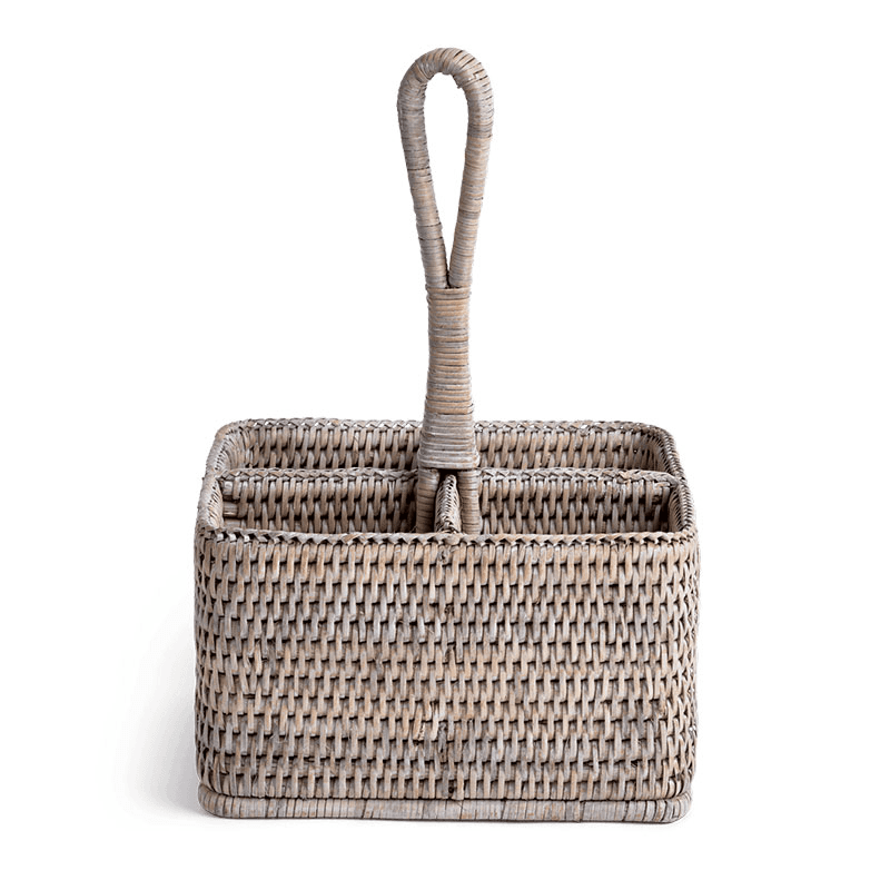 Ashcroft Condiment & Cutlery Basket, Rattan